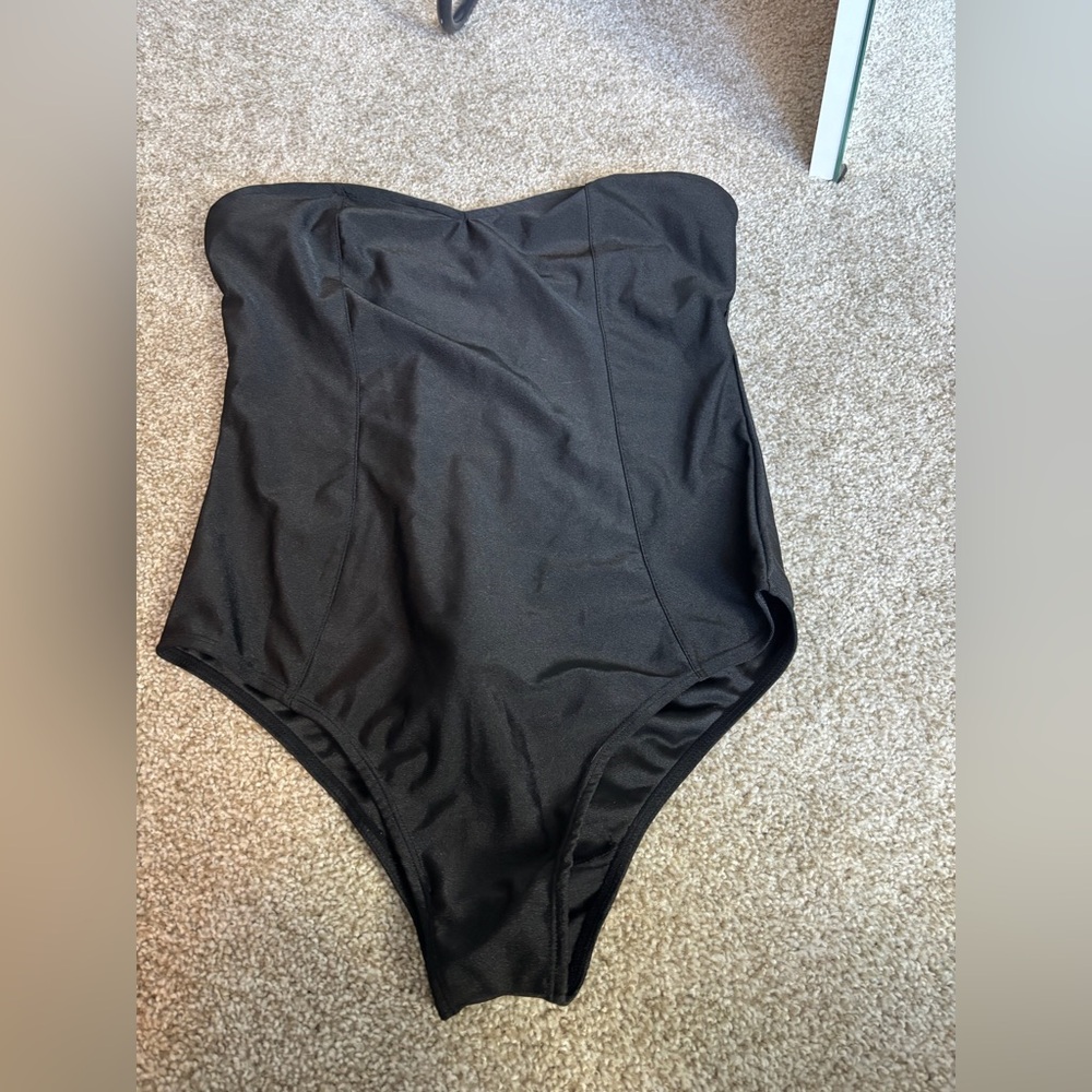 Black Strapless Bodysuit Bunny Costume
